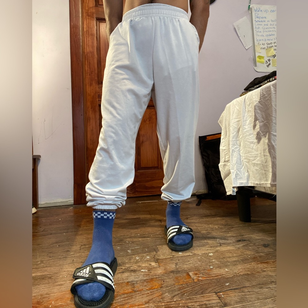 White joggers